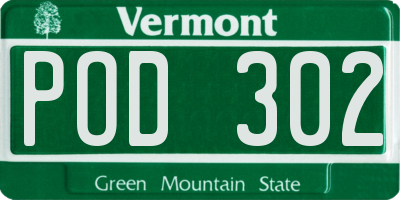 VT license plate POD302