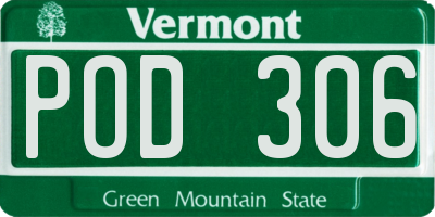 VT license plate POD306