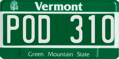 VT license plate POD310