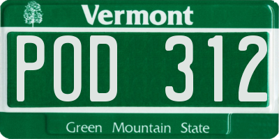 VT license plate POD312