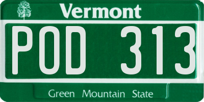 VT license plate POD313