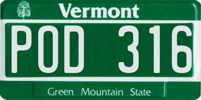 VT license plate POD316