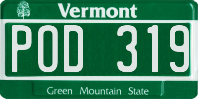 VT license plate POD319
