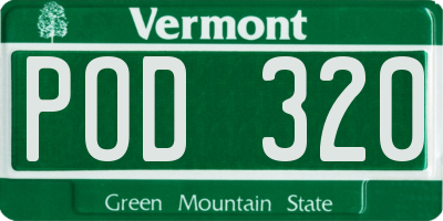 VT license plate POD320