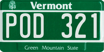 VT license plate POD321