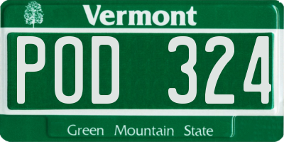 VT license plate POD324