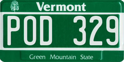 VT license plate POD329