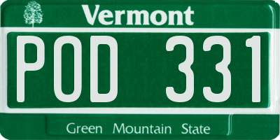 VT license plate POD331