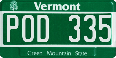 VT license plate POD335