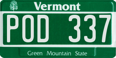 VT license plate POD337