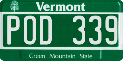 VT license plate POD339