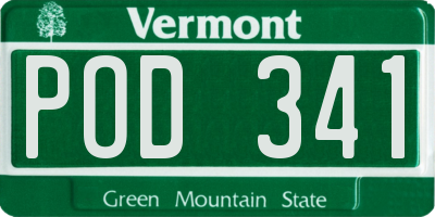 VT license plate POD341
