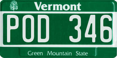 VT license plate POD346