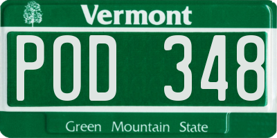 VT license plate POD348