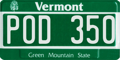 VT license plate POD350