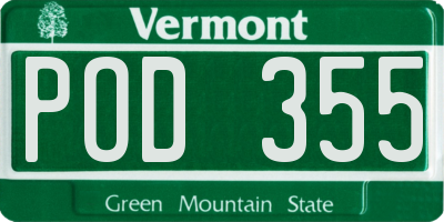 VT license plate POD355