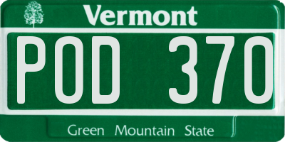 VT license plate POD370