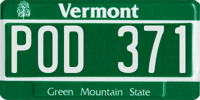 VT license plate POD371