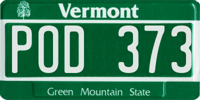 VT license plate POD373