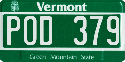 VT license plate POD379