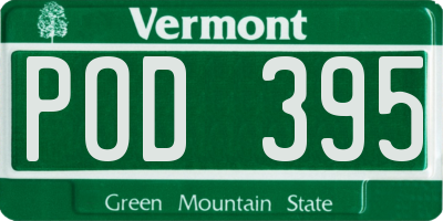 VT license plate POD395