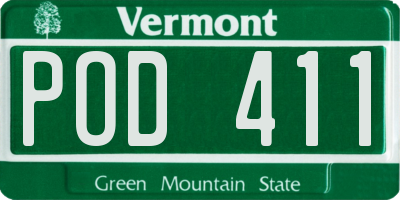 VT license plate POD411