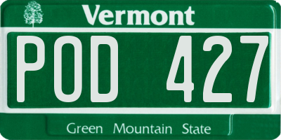 VT license plate POD427