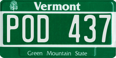 VT license plate POD437