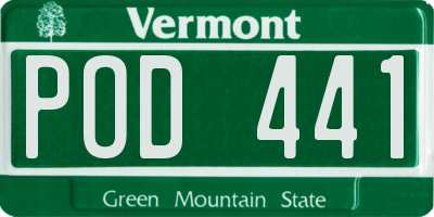 VT license plate POD441