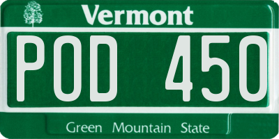 VT license plate POD450