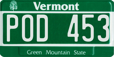 VT license plate POD453