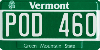VT license plate POD460