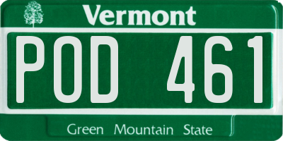 VT license plate POD461