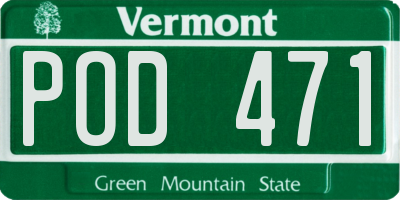 VT license plate POD471