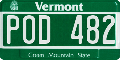 VT license plate POD482