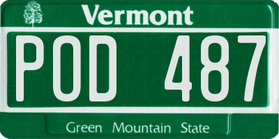 VT license plate POD487