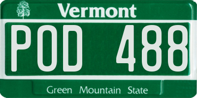 VT license plate POD488