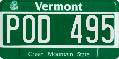 VT license plate POD495