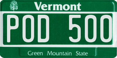 VT license plate POD500