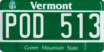 VT license plate POD513