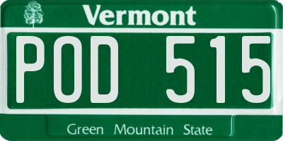VT license plate POD515