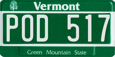 VT license plate POD517