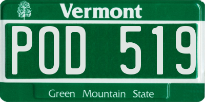 VT license plate POD519