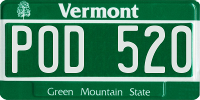 VT license plate POD520