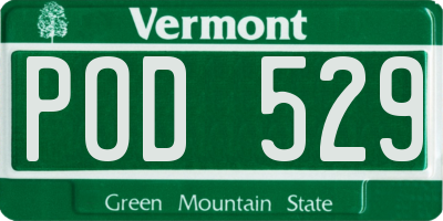 VT license plate POD529