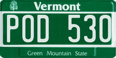 VT license plate POD530