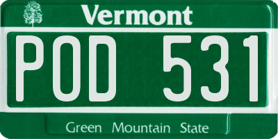VT license plate POD531