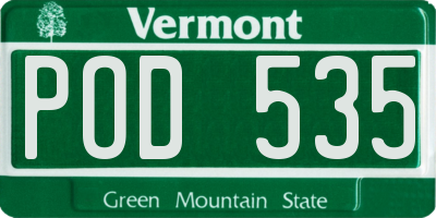 VT license plate POD535