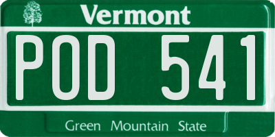 VT license plate POD541