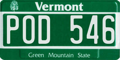 VT license plate POD546